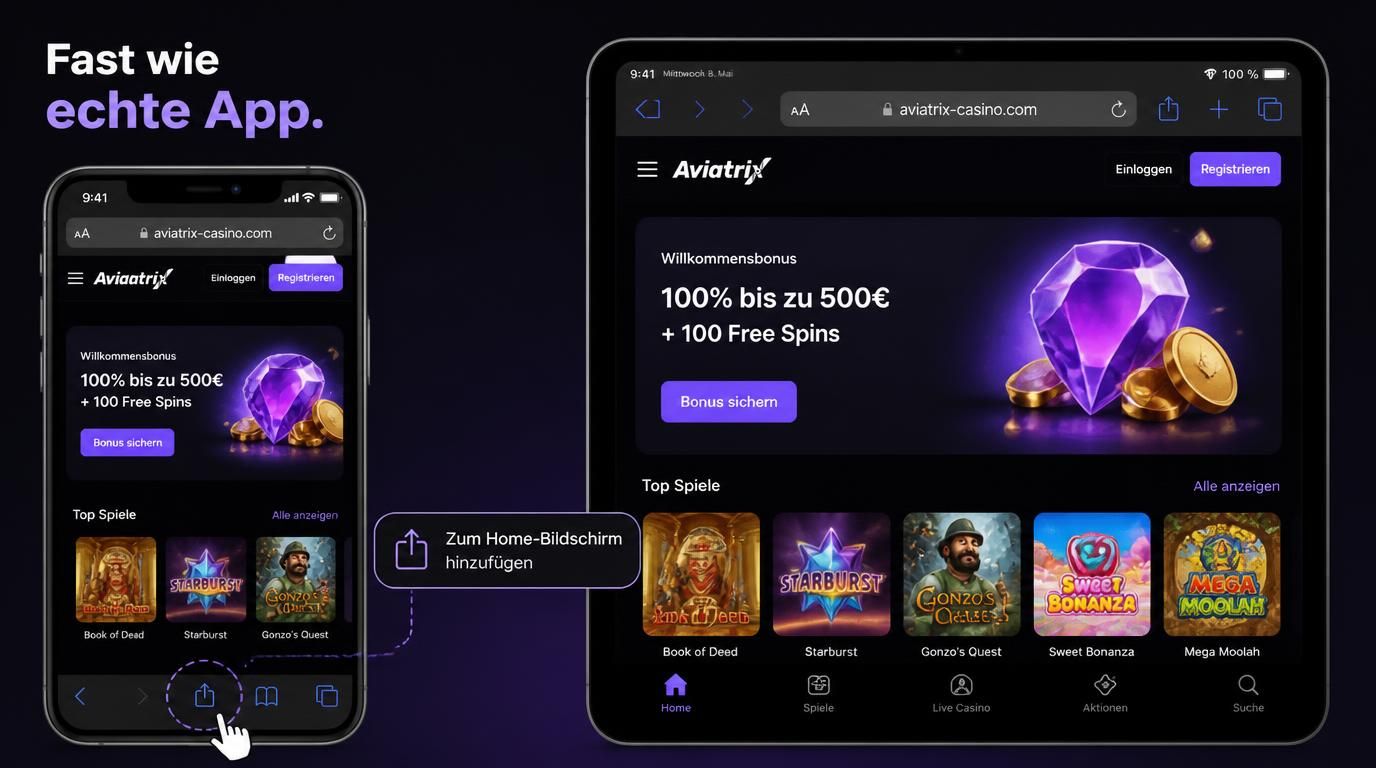 iPhone/iPad-Ansicht mit klarer Interface-Struktur und Home-Bildschirm-Icon