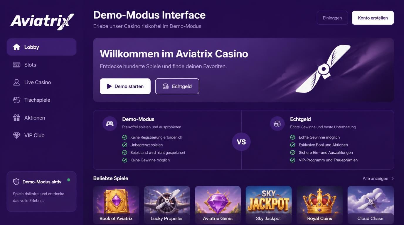 Demo-Modus ohne Risiko